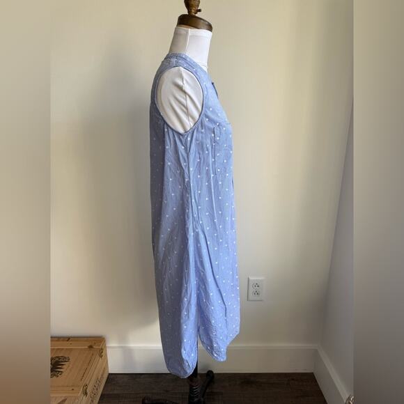 MERONA BLUE POLKA DOT COTTON SLEEVELESS SUN DRESS SIZE SMALL - Picture 2 of 7